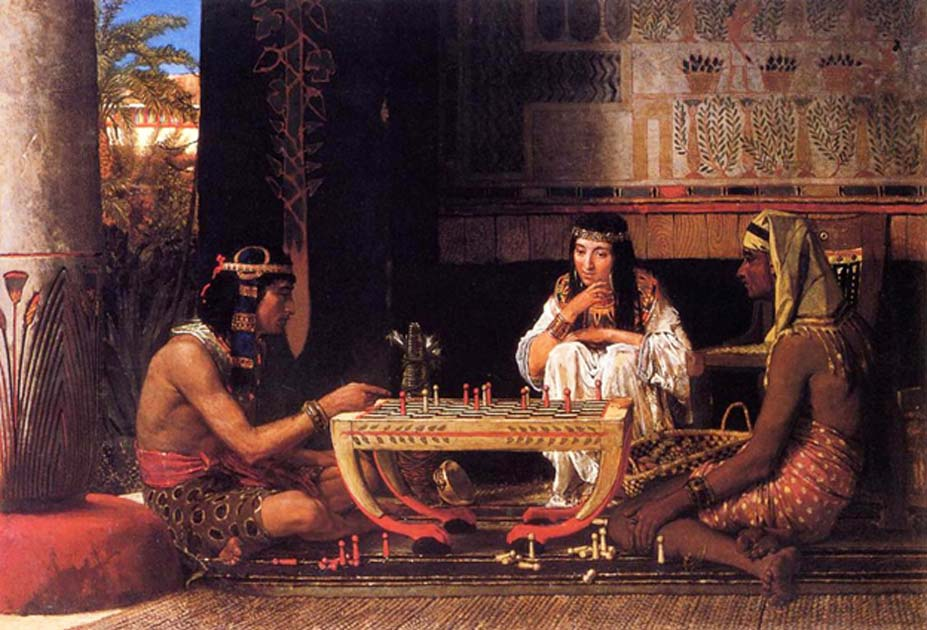 ancient egyptians playing chess artwork