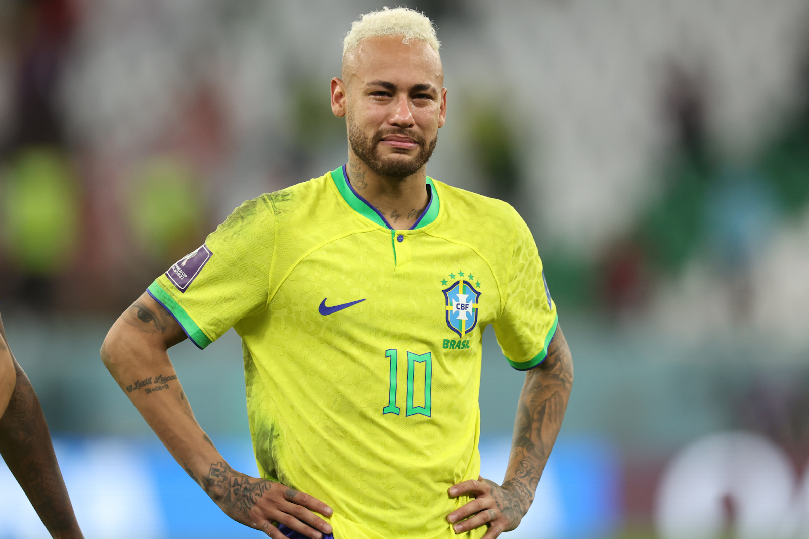 neymar crying in Brazil shirt