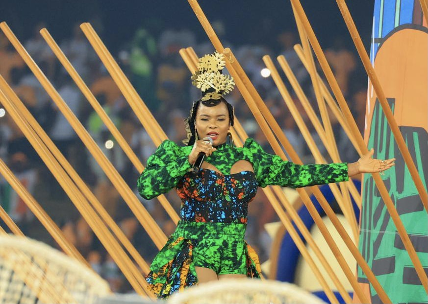 Yemi Alade performing at the Afcon opening ceremony