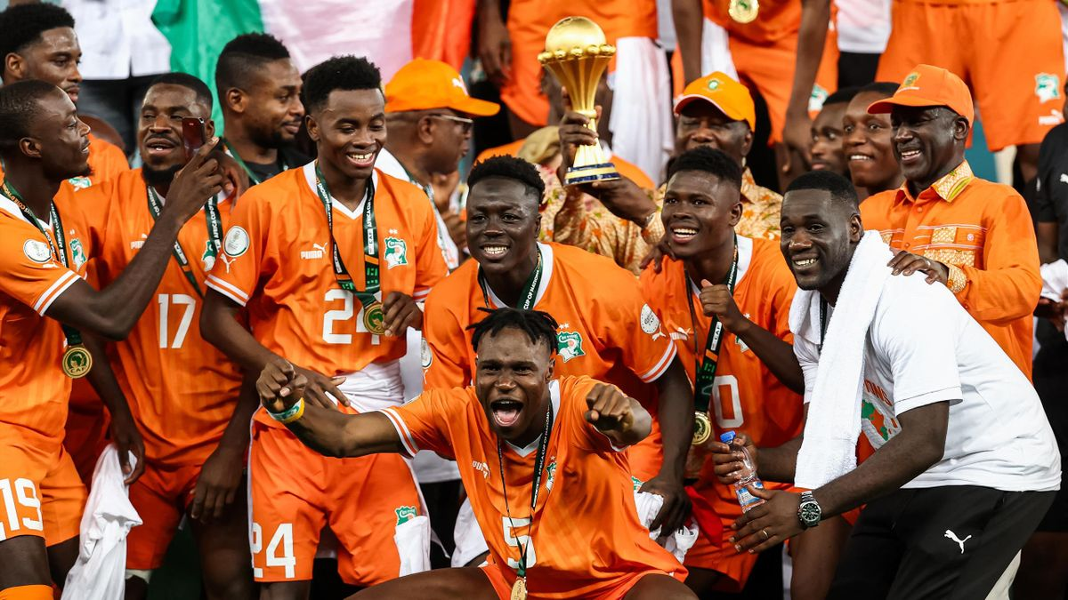Ivorians celebrating victory at AFCON