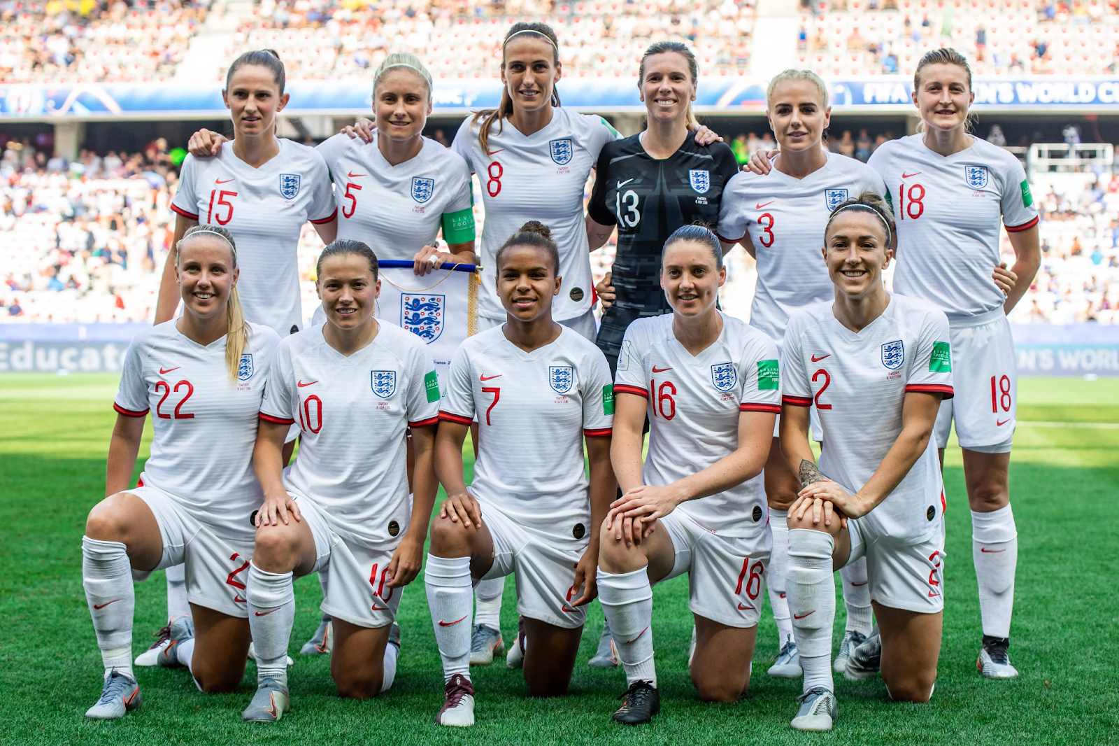 England Women's football team posing for a game