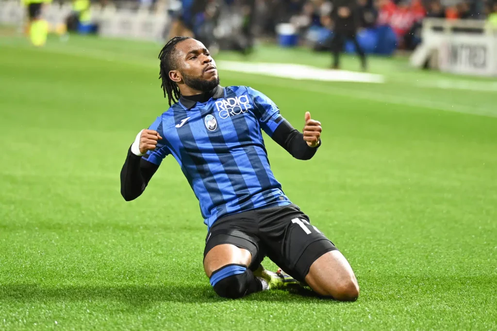 Ademola Lookman celebrating a goal at the 2024 Europa League Final