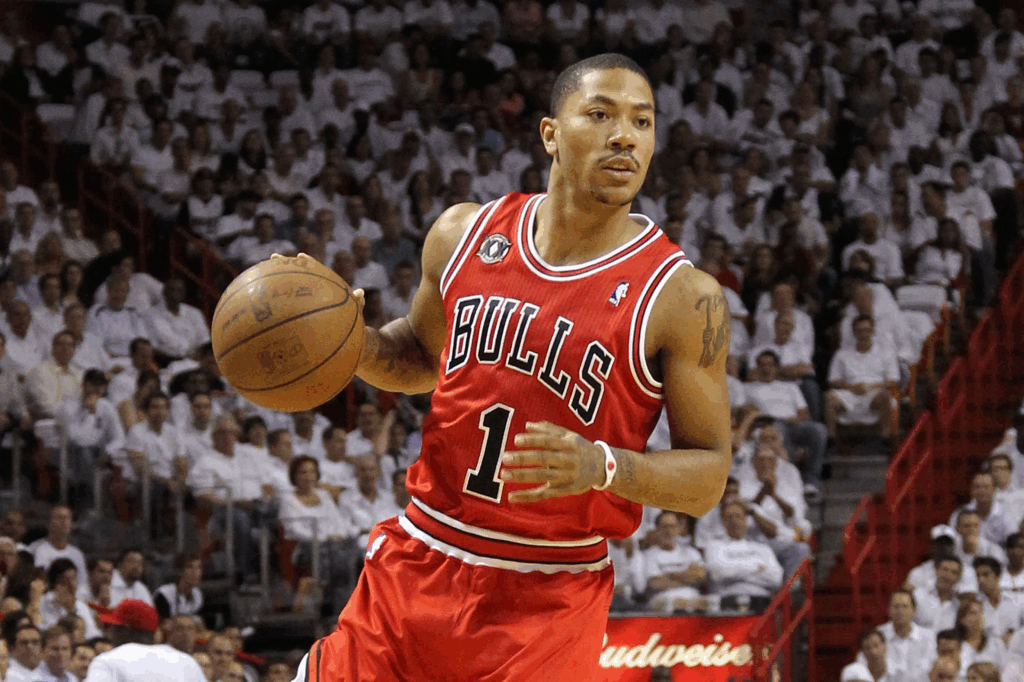 Derrick Rose featuring for the Chicago Bulls
