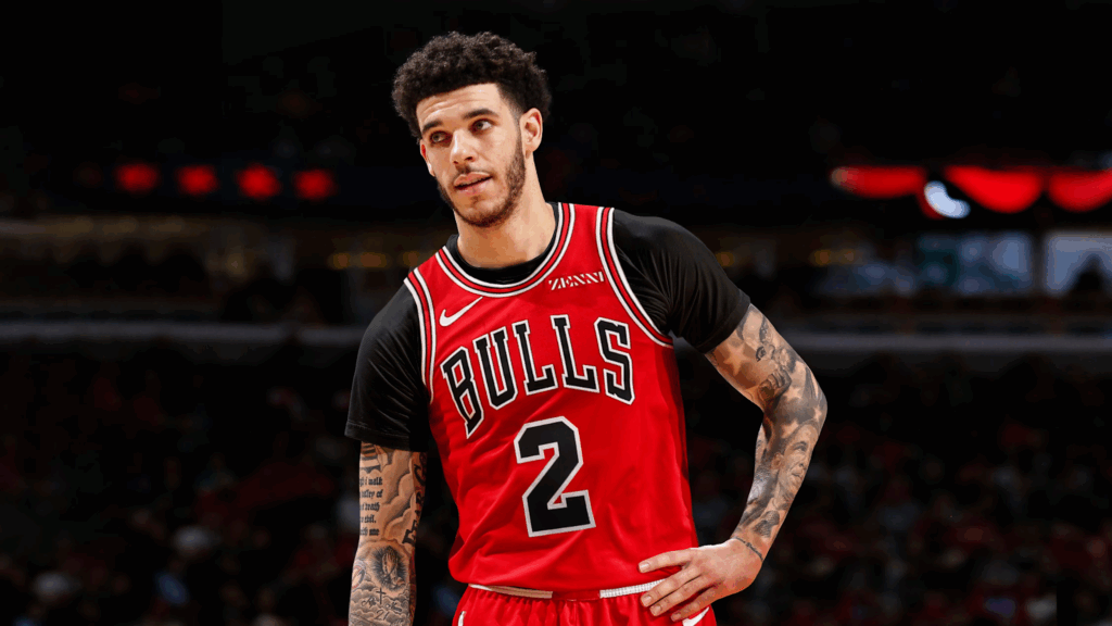 Lonzo Ball featuring for the Chicago Bulls
