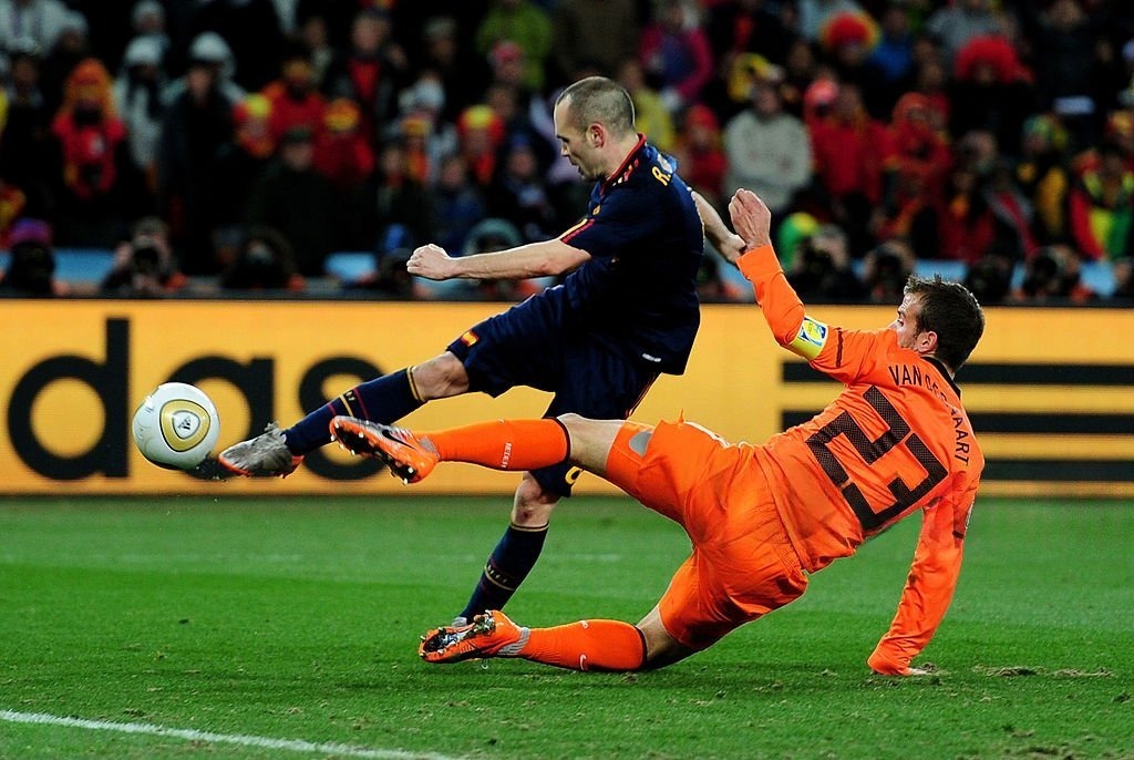 Andres Iniesta with the perfect strike that wins Spain the 2010 World cup
