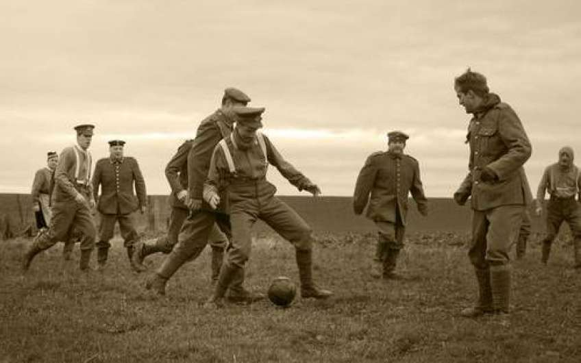 British and German soldiers played football and exchanged gifts during World War I