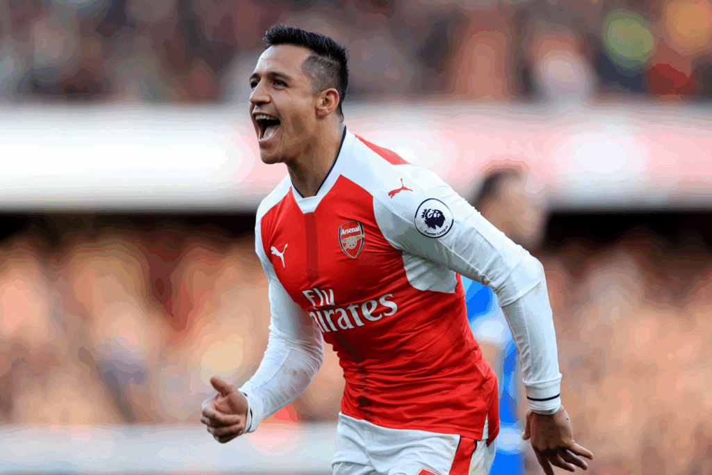 Alexis Sanchez playing for Arsenal