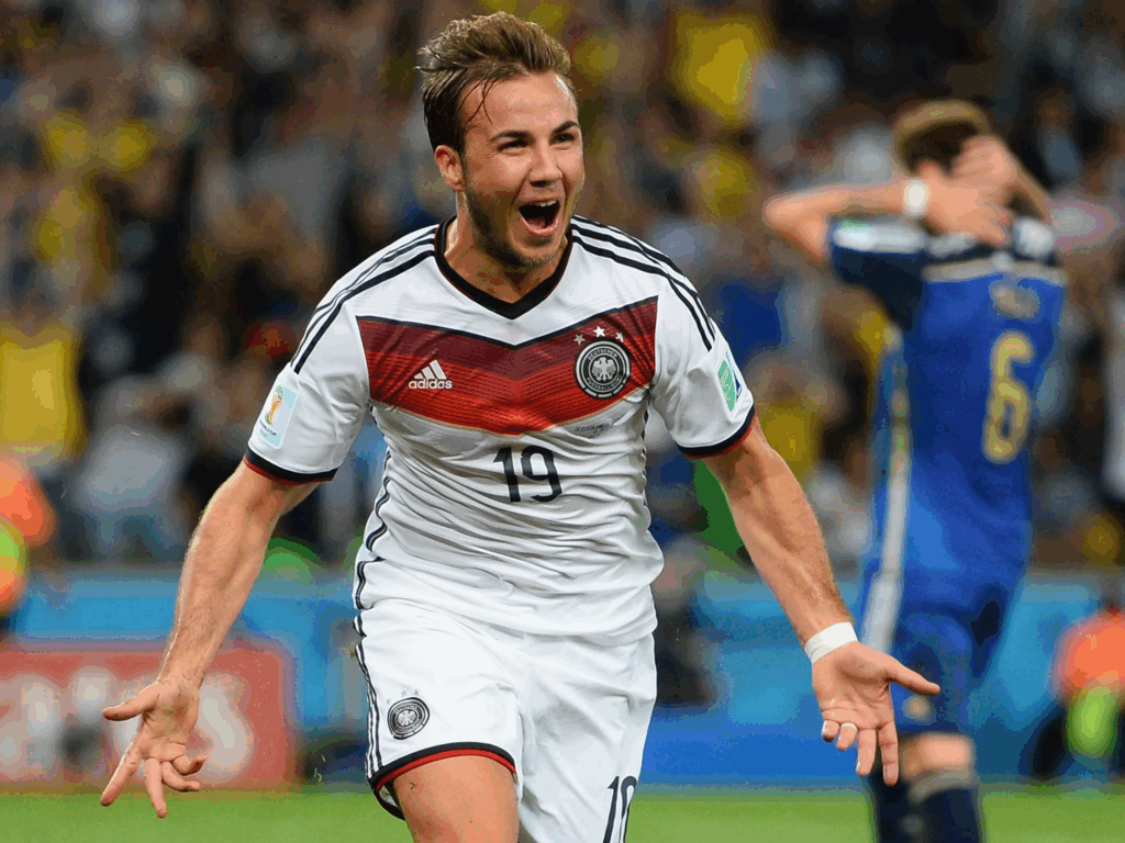 Mario Gotze playing for Germany