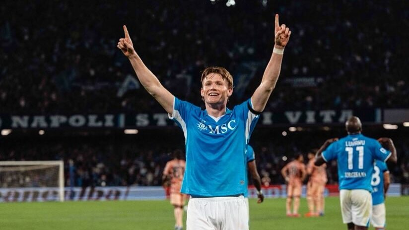 McTominay celebrating a goal for Napoli