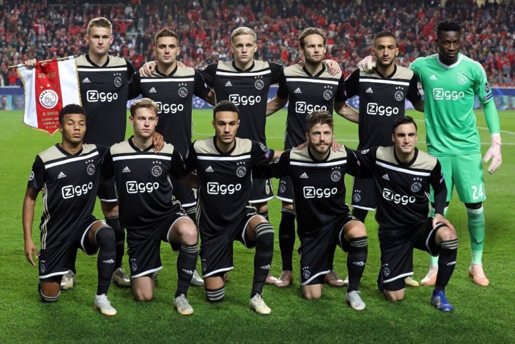 Ajax's super 2019 squad before a Champions League match.