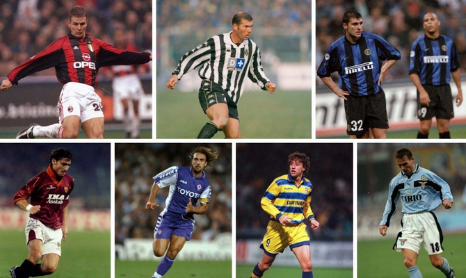 uventus, AC Milan, Inter Milan, Roma, Lazio, Parma, and Fiorentina players
