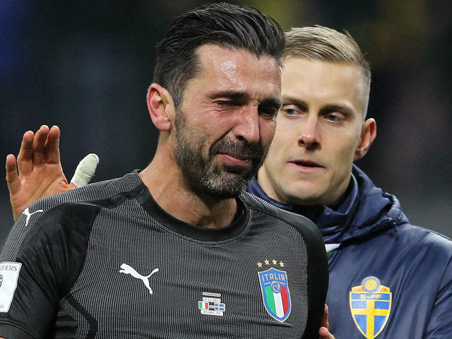 Gigi Buffon in tears after Italy failed to qualify for the 2018 FIFA World Cup