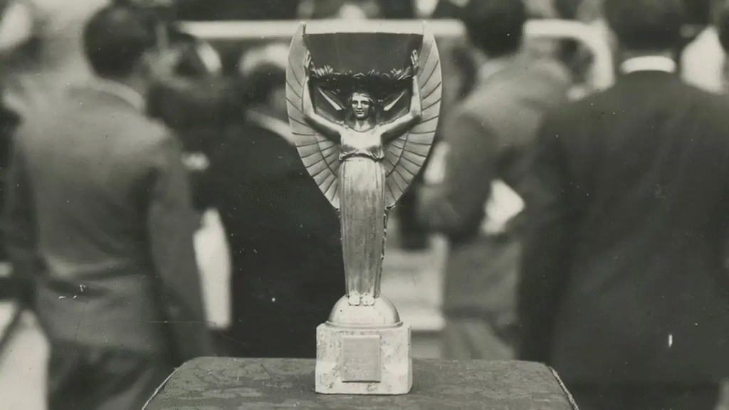 The World Cup (now Jules Rimet Trophy) before the 1966 World Cup final