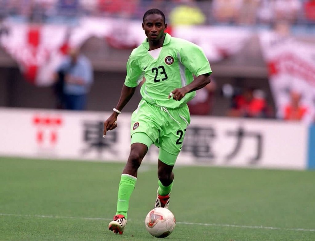 Femi Opabunmi in the green and white of Nigeria