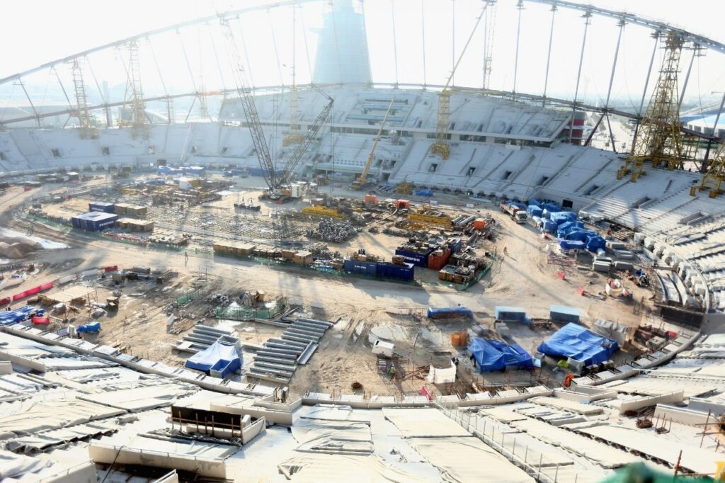 accelerated work on stadium construction in  Qatar for the 2022 World Cup