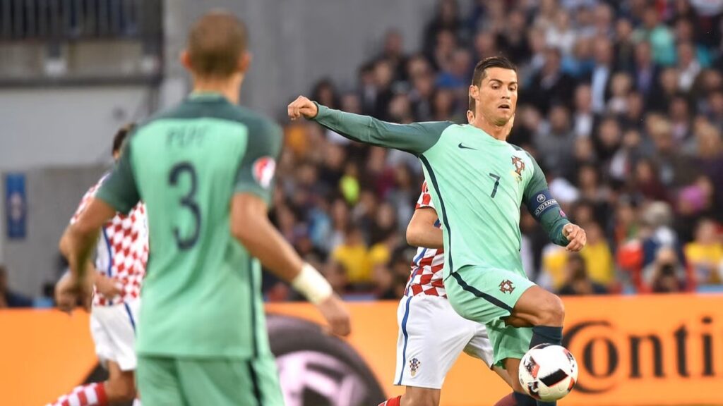 Croatia in action against Portugal at EURO 2016