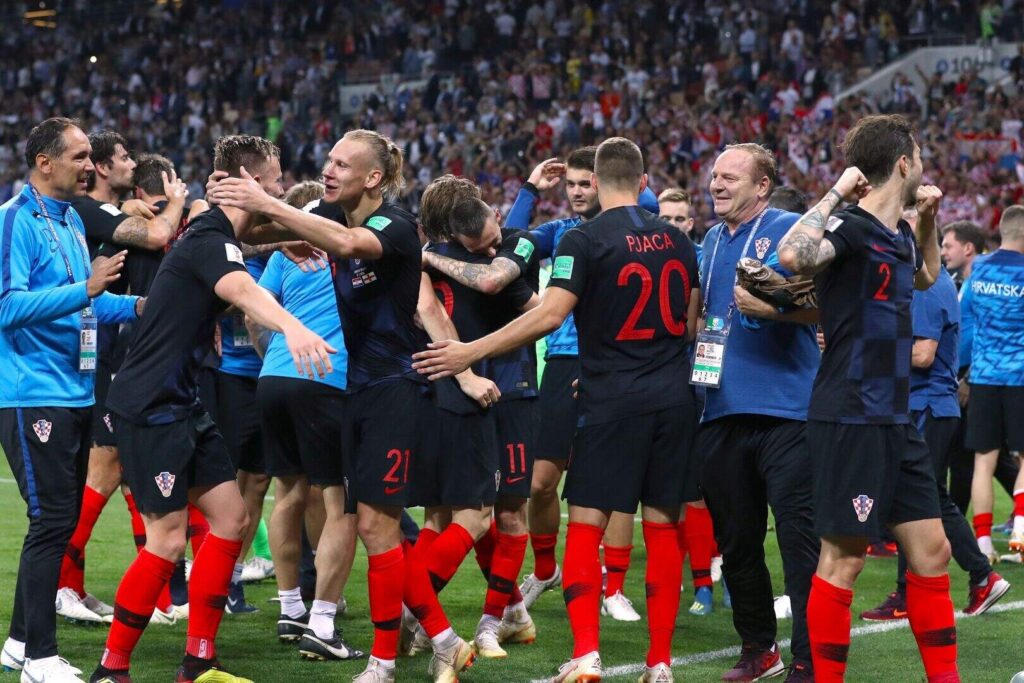 Croatia celebrating at the 2018 World Cup