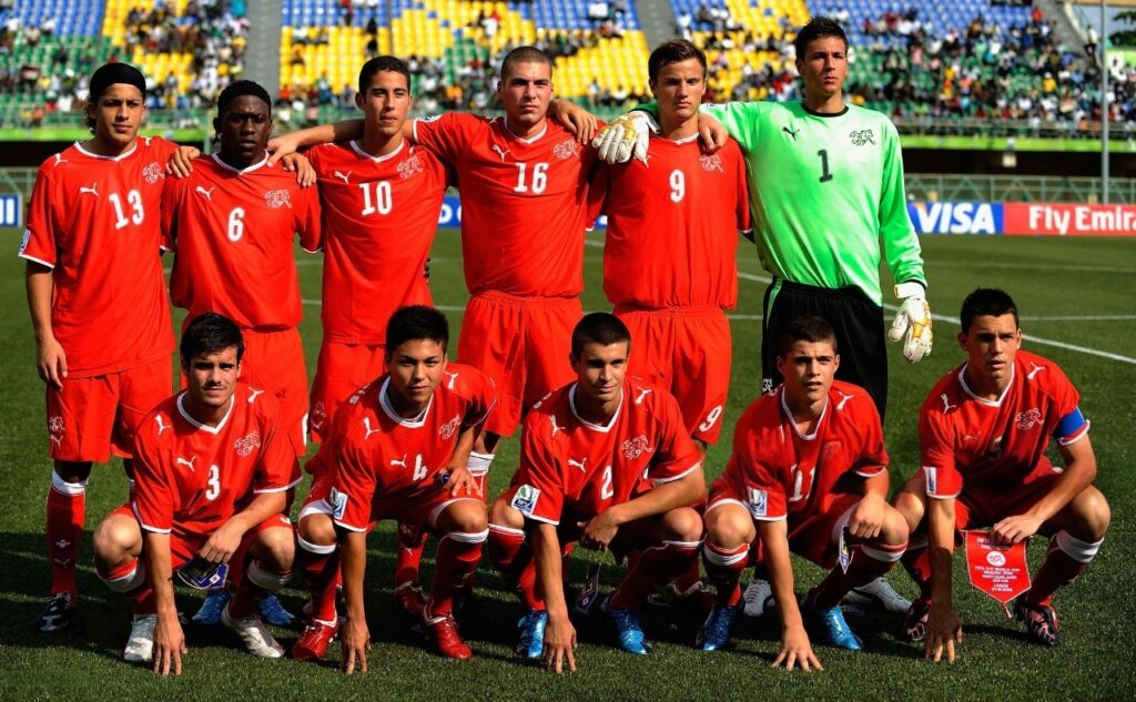 Granit Xhaka and his teammates during the 2009 U17 World Cup in Nigeria.