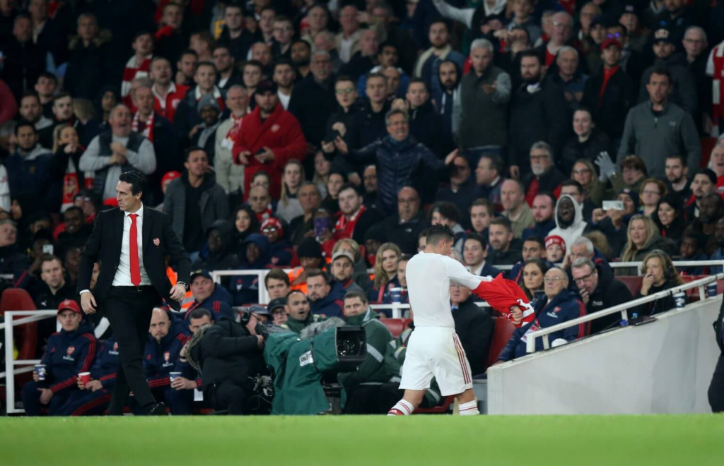 Granit Xhaka getting subbed off to loud jeers from Arsenal supporters at the Emirates