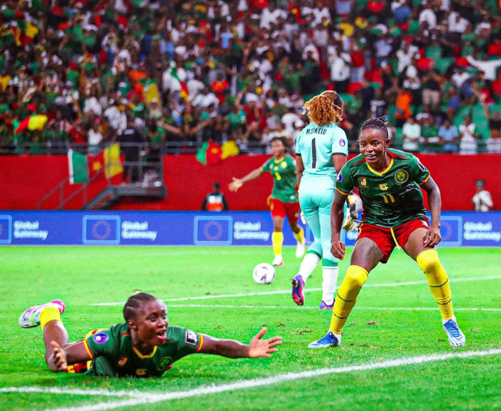 20-year-old Naomi Eto scores Cameroon's third goal in 2026 WAFCON final