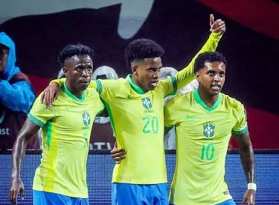 Vinicius, Estevao, and Rodrygo representing Brazil