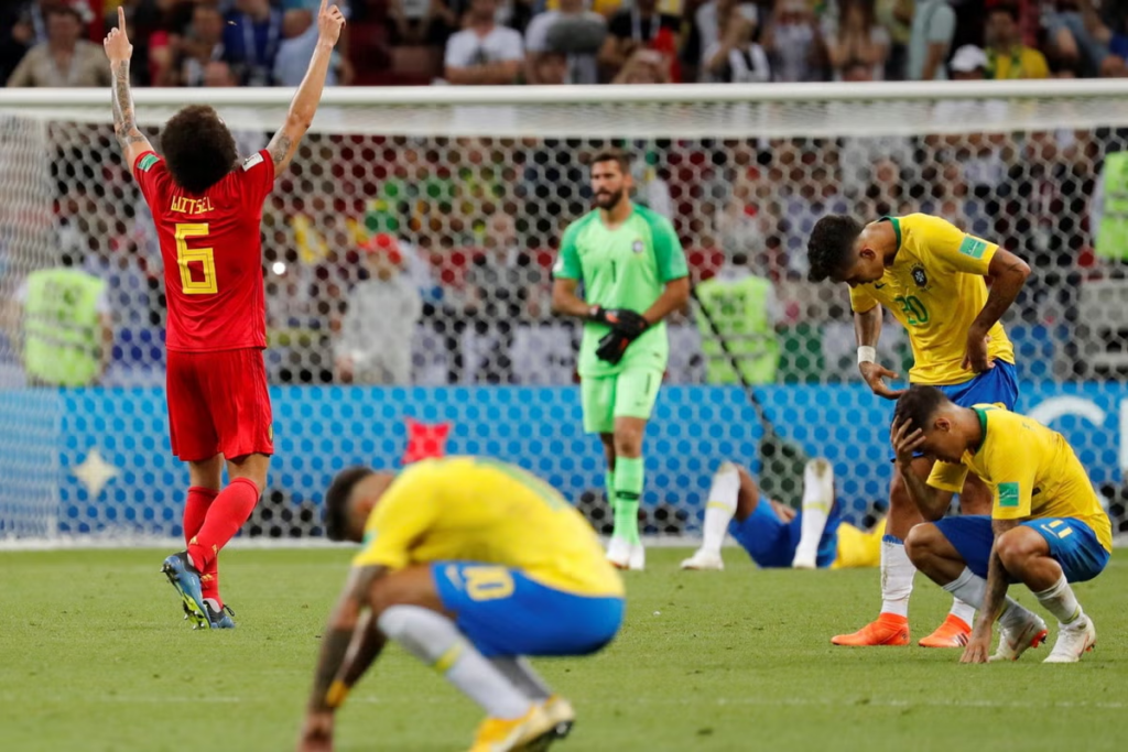 Belgium defeats Brazil 2-1 in the quarter-final of the 2018 World Cup in Russia