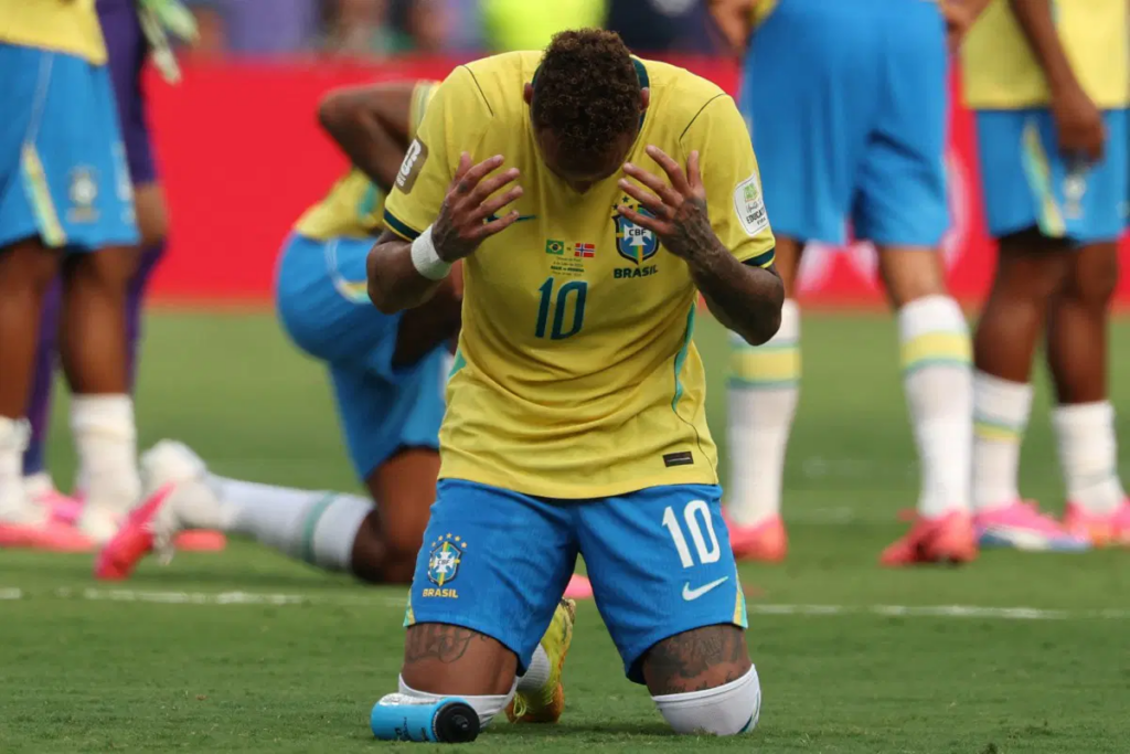 Neymar Jr. in tears after Brazi's  elimination from the 2026 World cCup