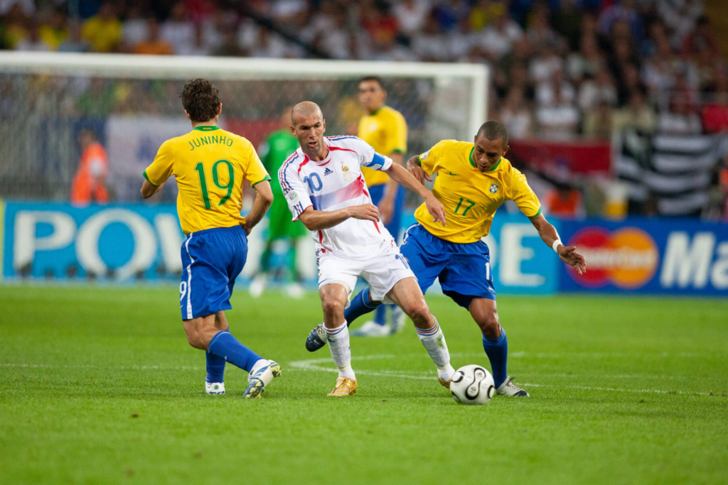Zinedine Zidane at the 2006 FIFA World Cup against Brazil